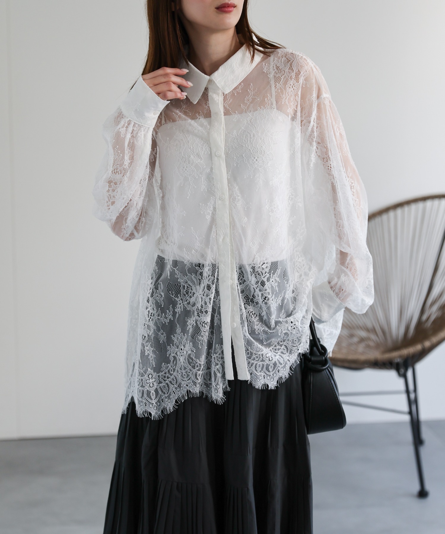 model：162cm 着用サイズ：F
