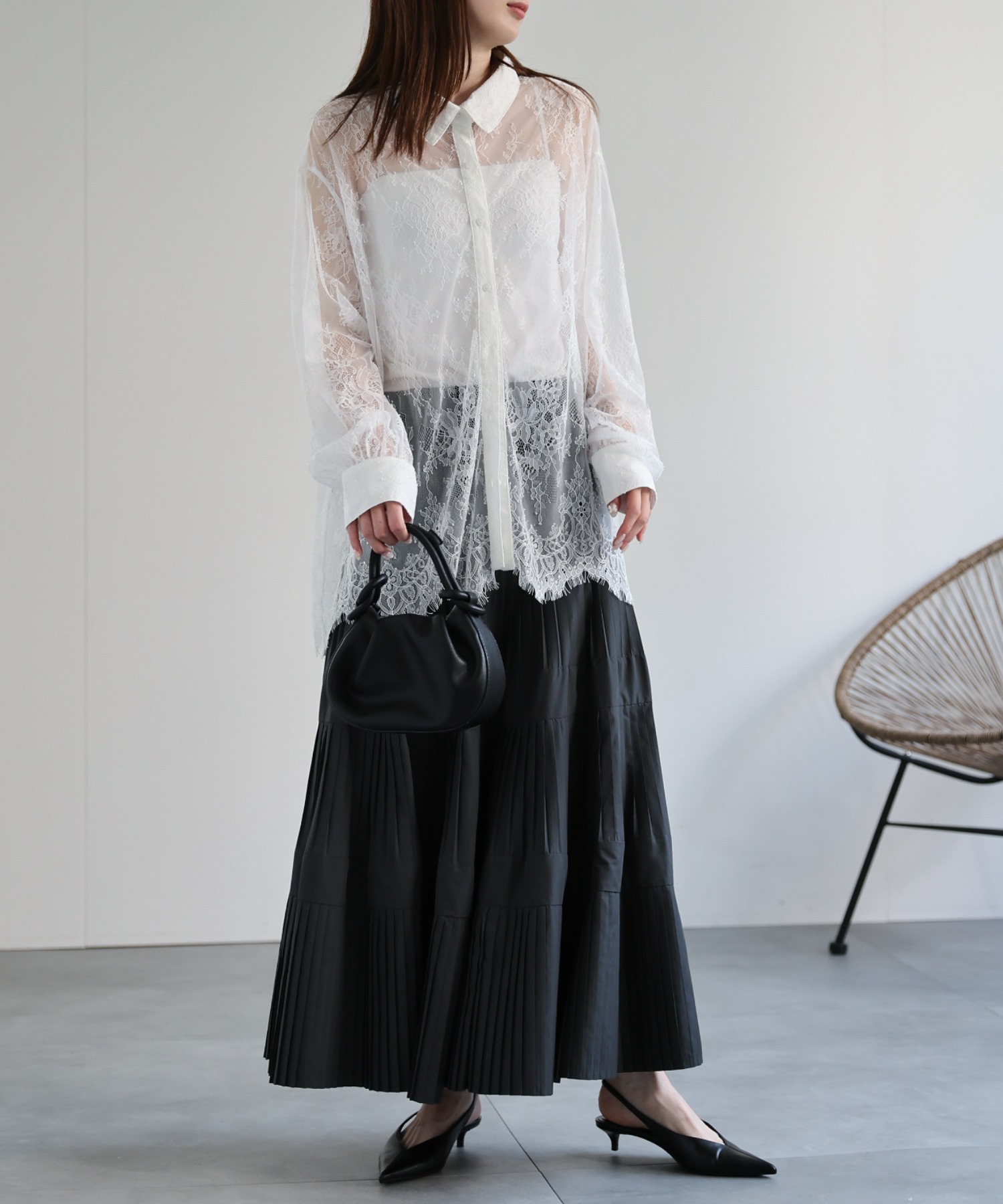 model：162cm 着用サイズ：F