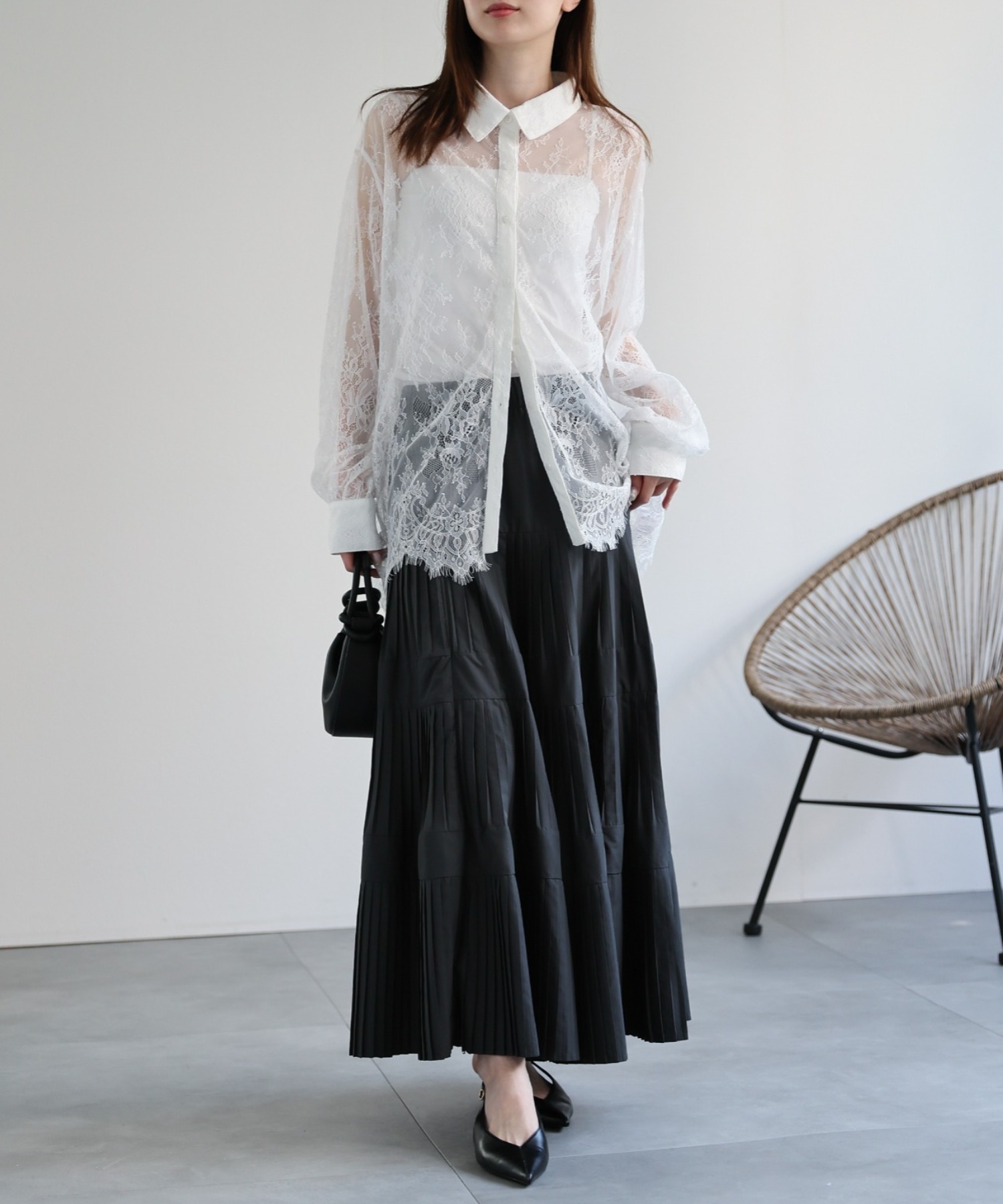 model：162cm 着用サイズ：F