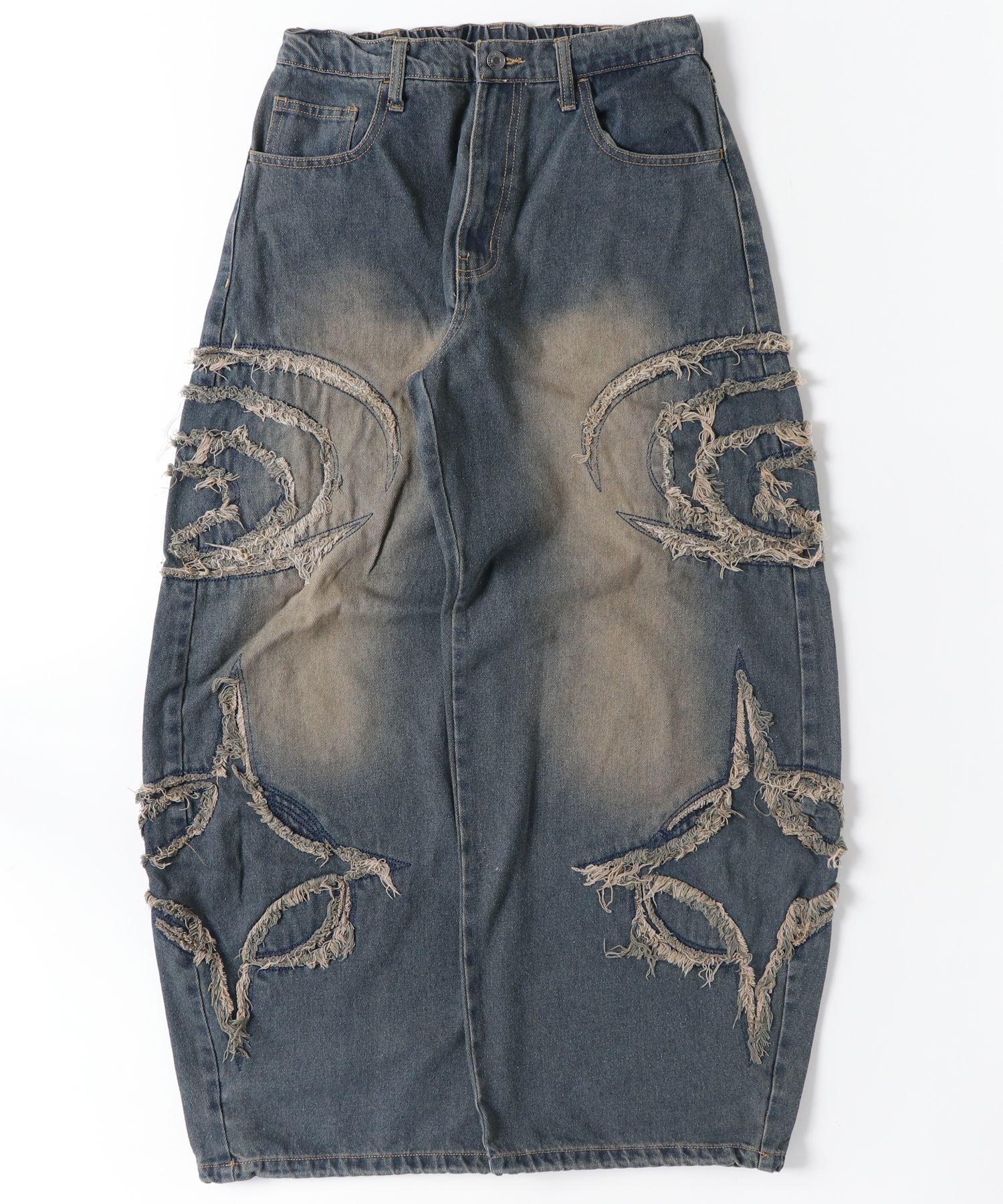 A'GEM/9 × .kom 『FREE DEE/フリーデイ』Side Cut Curved Denim Pants