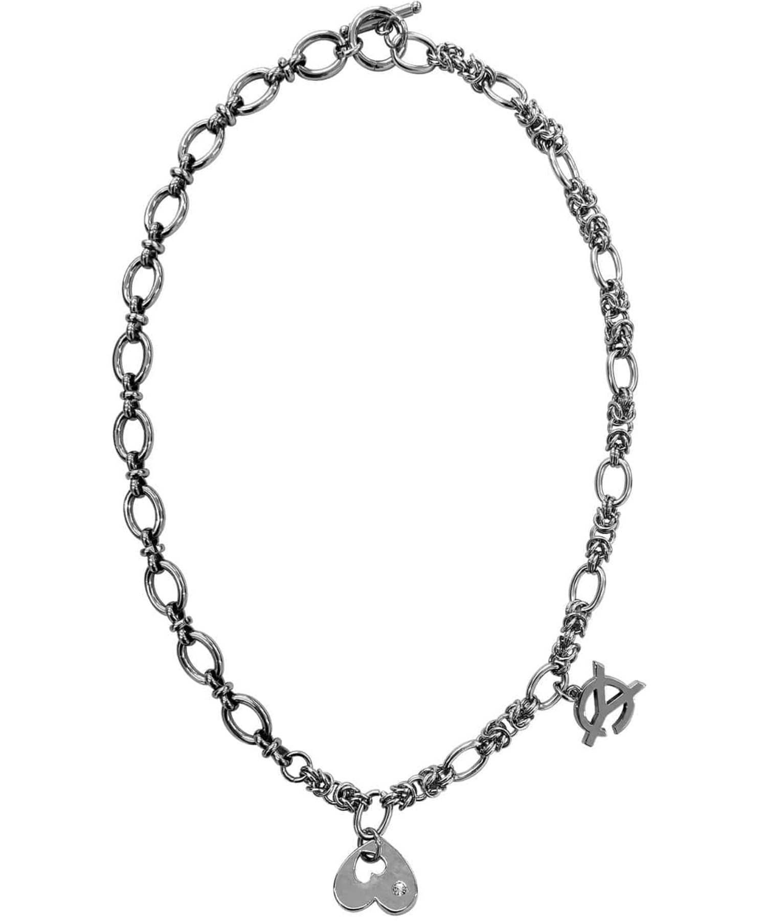 関税送料込 YVMIN X COINK CONCEPT ハートオパール ネックレス OY/オーワイ』 CUBIC HEART LOGO NECKLACE/キューブハート ロゴ