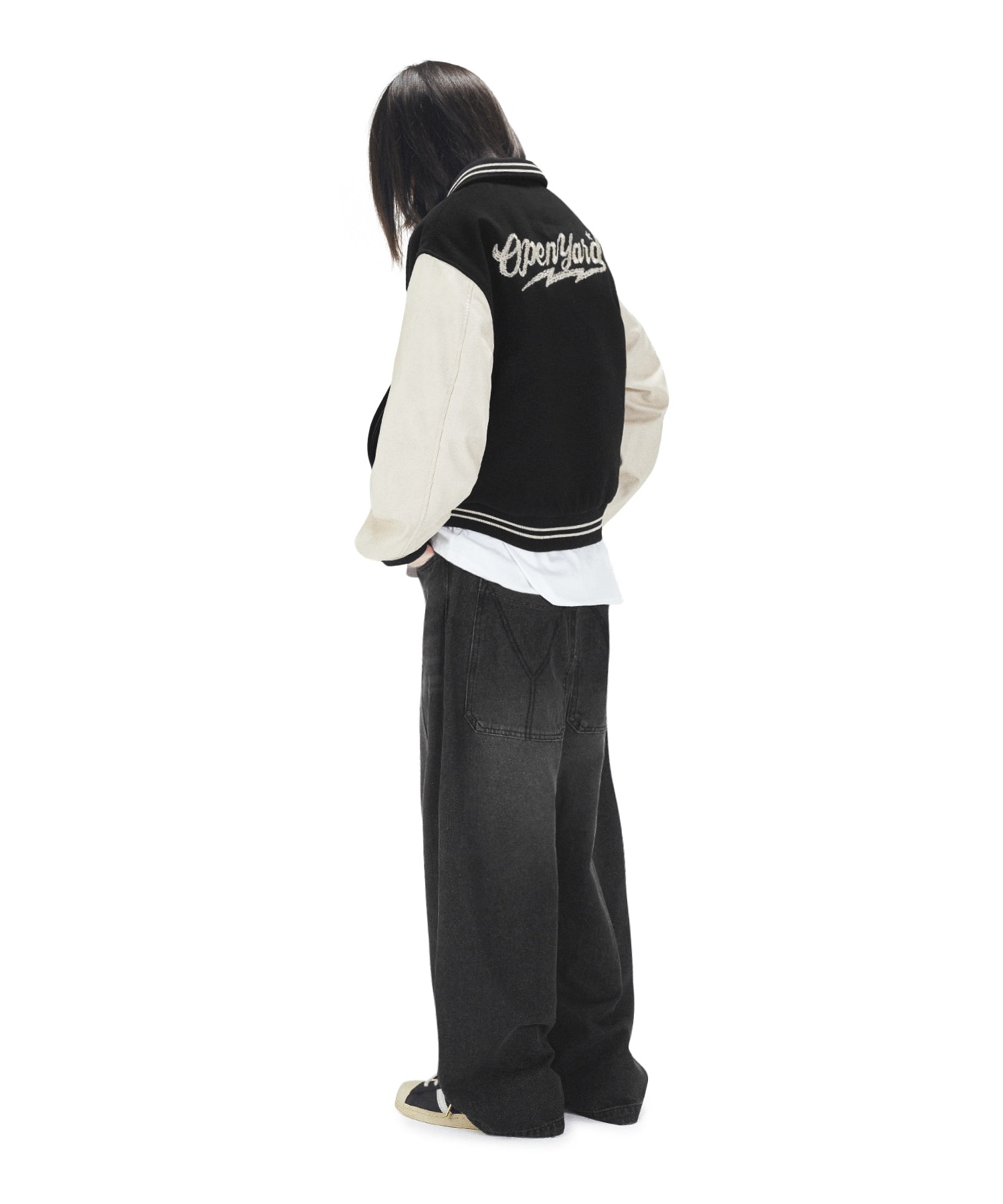 OY/オーワイ』 ZIGZAG EMBROIDERY VARSITY JACKET/エンブロイ