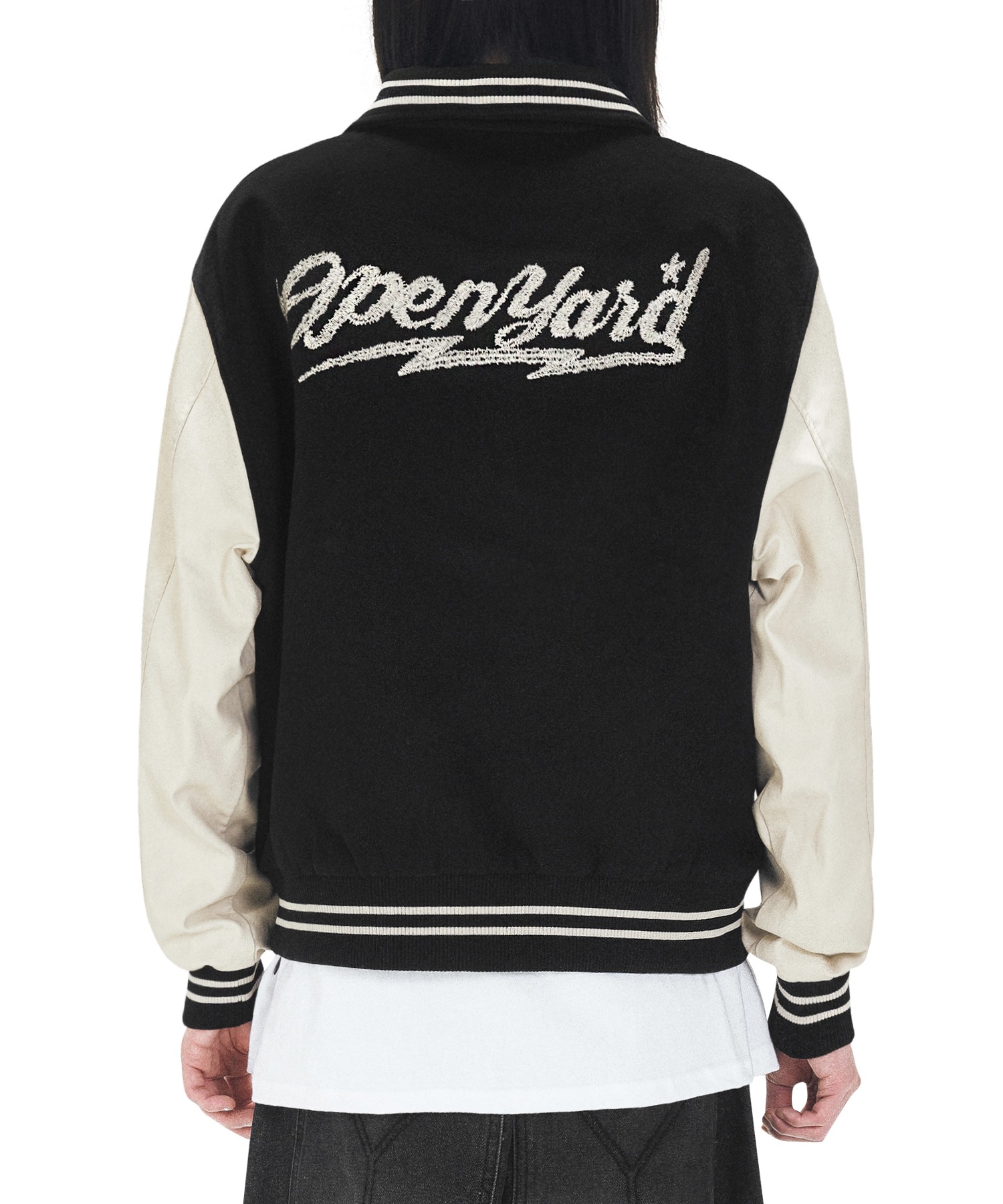 ★OY★ZIGZAG EMBROIDERY VARSITY JACKET - BROWN★正規品/人気 OY/オーワイ』 ZIGZAG EMBROIDERY VARSITY JACKET/エンブロイ