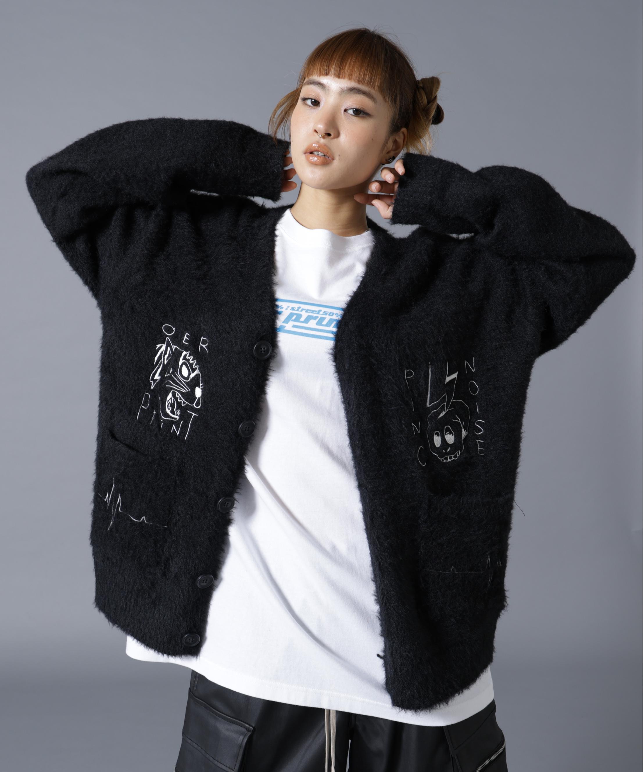 overprint PINC NOISE MOHAIR CARDIGAN — кардиган из мохера