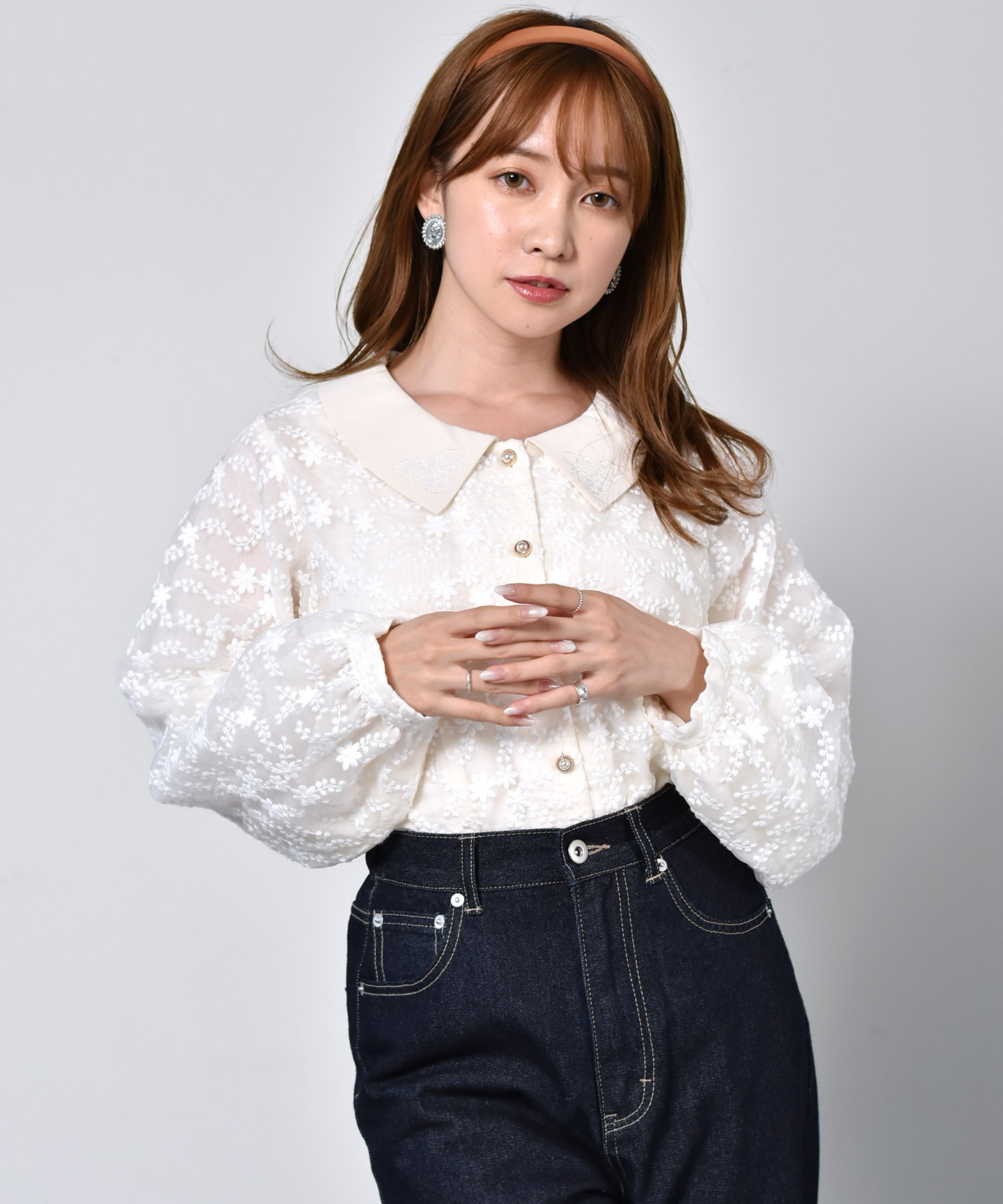 花刺繍ブラウス Ems Excite Retro Girl Online Store レトロガールオンラインストア