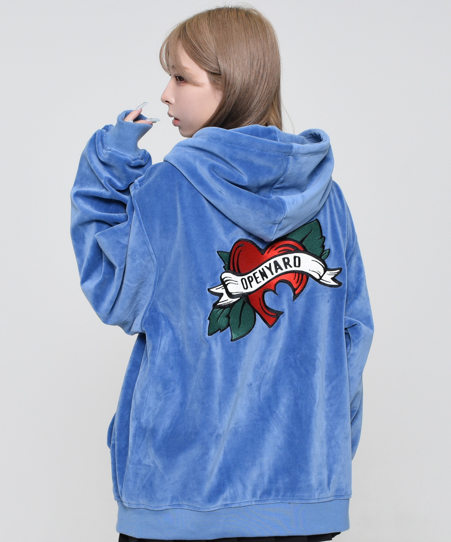 OY/オーワイ』 VELOUR VINTAGE HEART HOODIE ZIP/ベロア