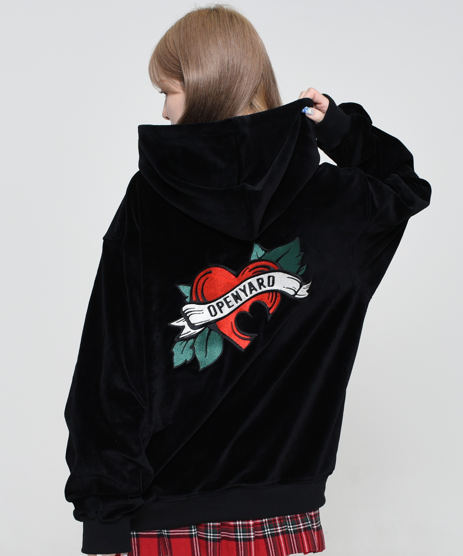 OY/オーワイ』 VELOUR VINTAGE HEART HOODIE ZIP/ベロア