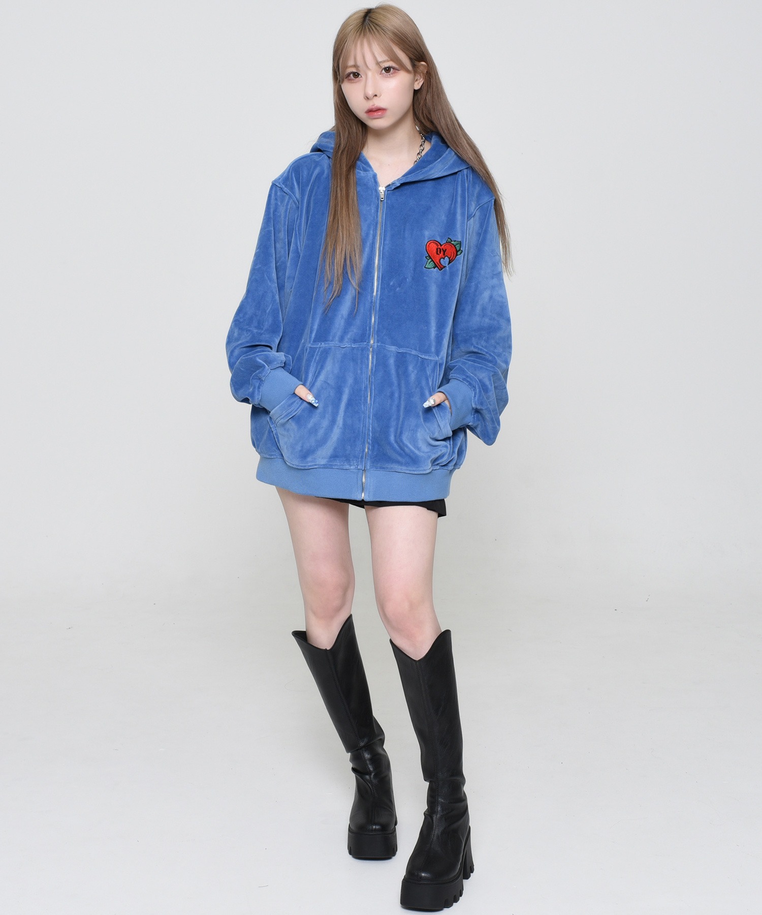 OY/オーワイ』 VELOUR VINTAGE HEART HOODIE ZIP/ベロア OY/オーワイ』 VELOUR VINTAGE HEART HOODIE ZIP/ベロア
