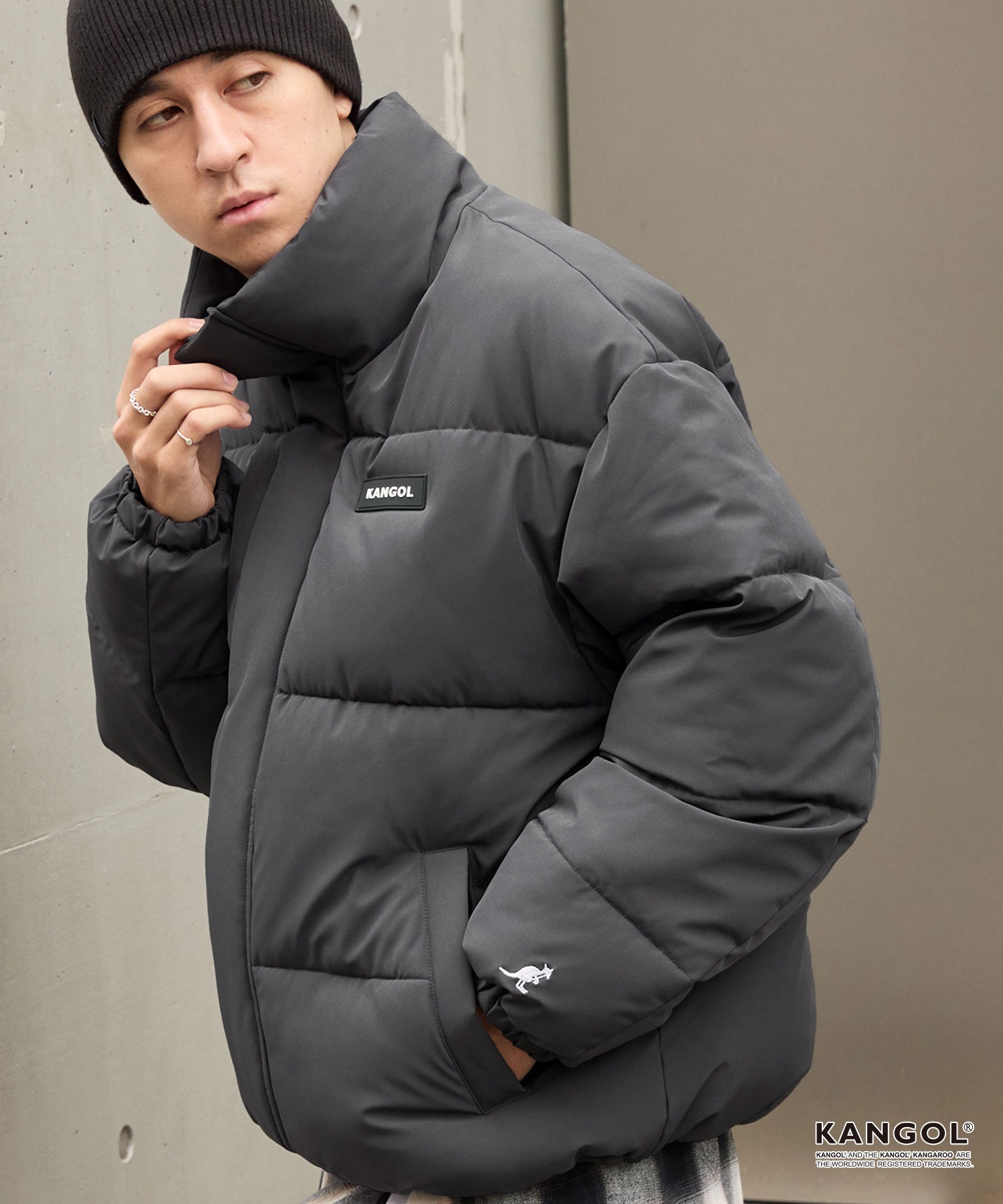 KANGOL/カンゴール 別注 ビッグシルエット ラバーネーム/ロゴ刺繍