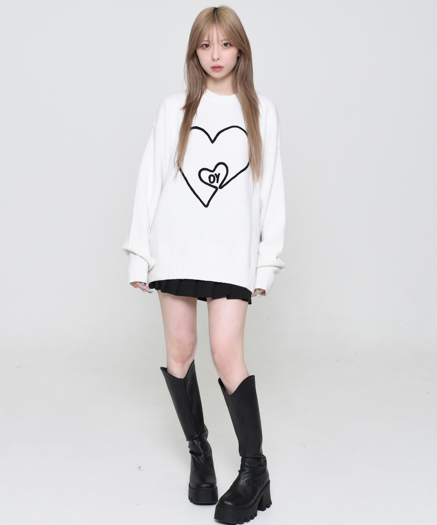 OY/オーワイ』 HEART HANDLE EMBROIDERED KNIT/ハートハンドル