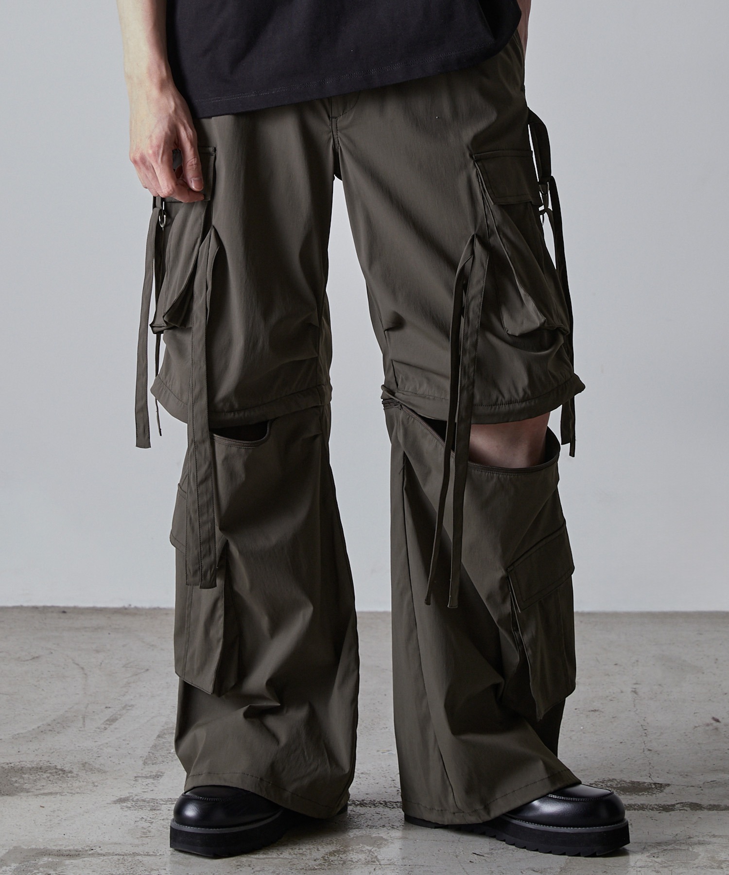 CLEL ナイロンテクノパンツ CLEL】2way Design Nylon Techno Pants / 2wayデザイン ナイロンテクノ