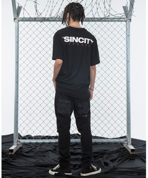 A'GEM/9 × .kom『SINCITY/シンシティ』NEW WORLD RED LOGO T