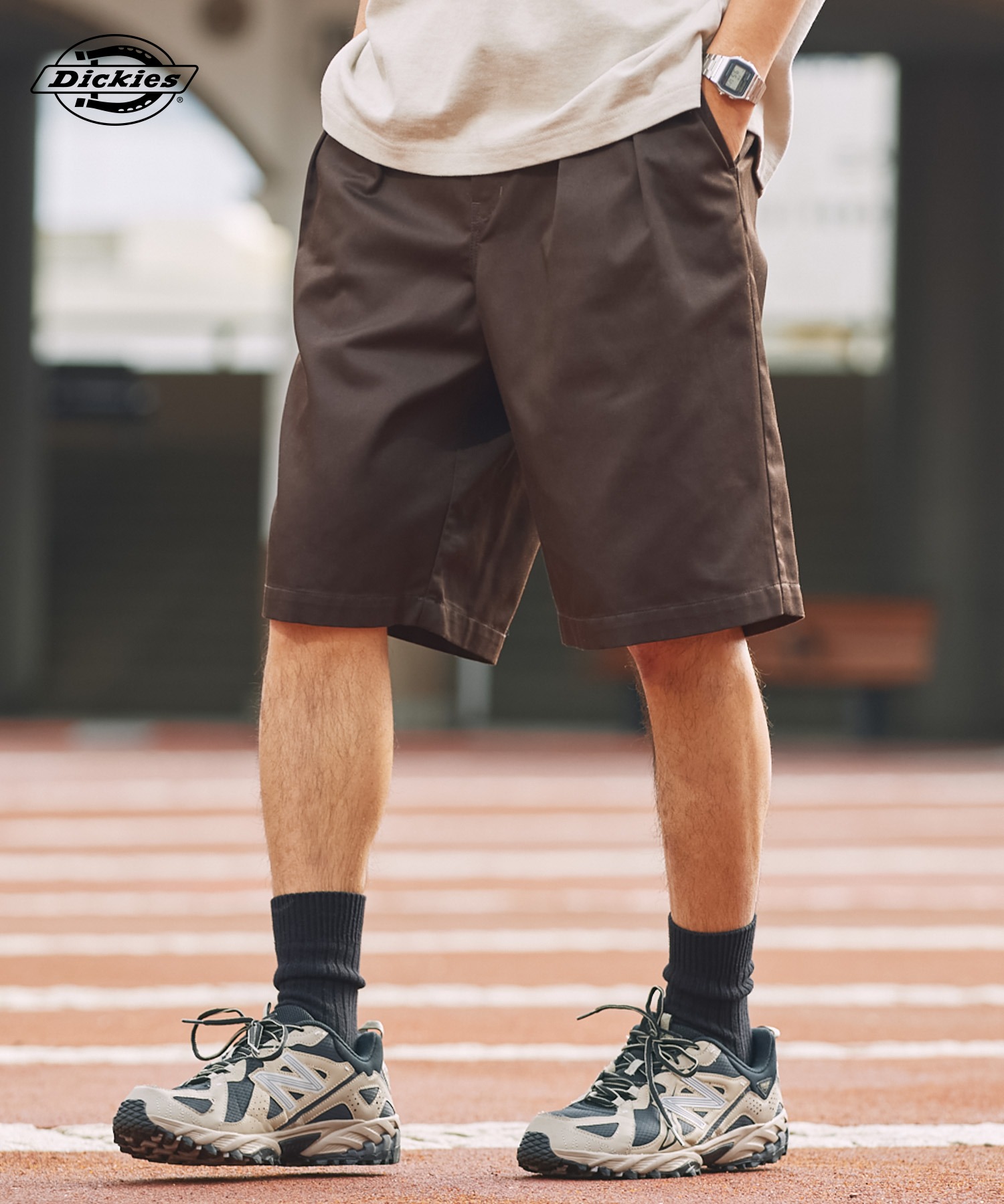 Dickies/ディッキーズ 別注 TCツイル ツータック イージーワイドハーフ Dickies/ディッキーズ 別注 TCツイル ツータック イージーワイドハーフ