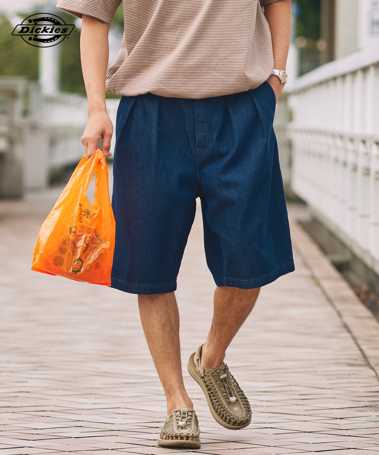 Dickies/ディッキーズ 別注 TCツイル ツータック イージーワイドハーフ