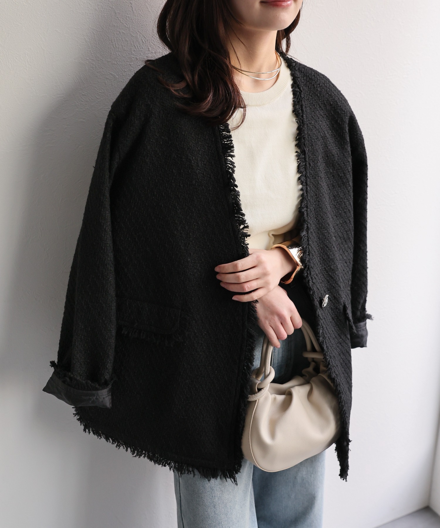 model：156cm 着用サイズ：FREE
