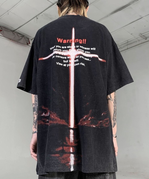 tシャツ A'GEM/9 × .kom 「MadeExtreme/メイドエクストリーム」 WARNING 半袖カットソー レディース A'GEM/9 × .kom 『MadeExtreme/メイドエクストリーム』 WARNING
