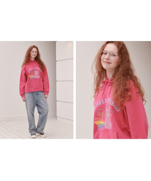 ★韓国の人気★【LMC】★EMB BEAR HOODI.E★パーカー★ A'GEM/9 × .kom『ambler/エムブラー』Rainbow bear/レインボー