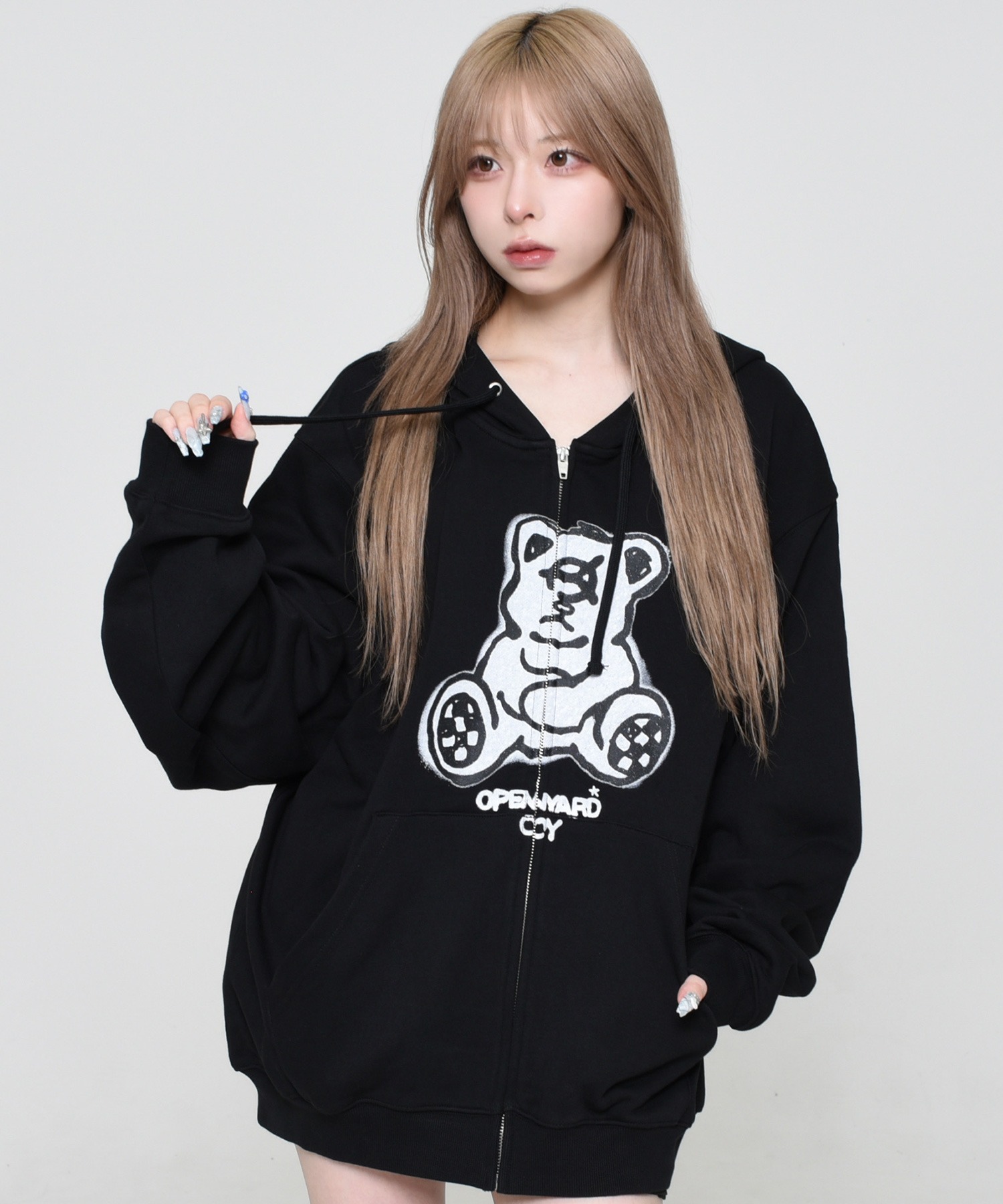 OY/オーワイ』 SPRAYED ODOLLY HOODIE ZIP UP/スプレーオードリージップ フーディー OY │A'GEM/9×.KOM【公式】｜韓国・ストリートブランド通販サイト エージェムナイン ドットケーオーエム