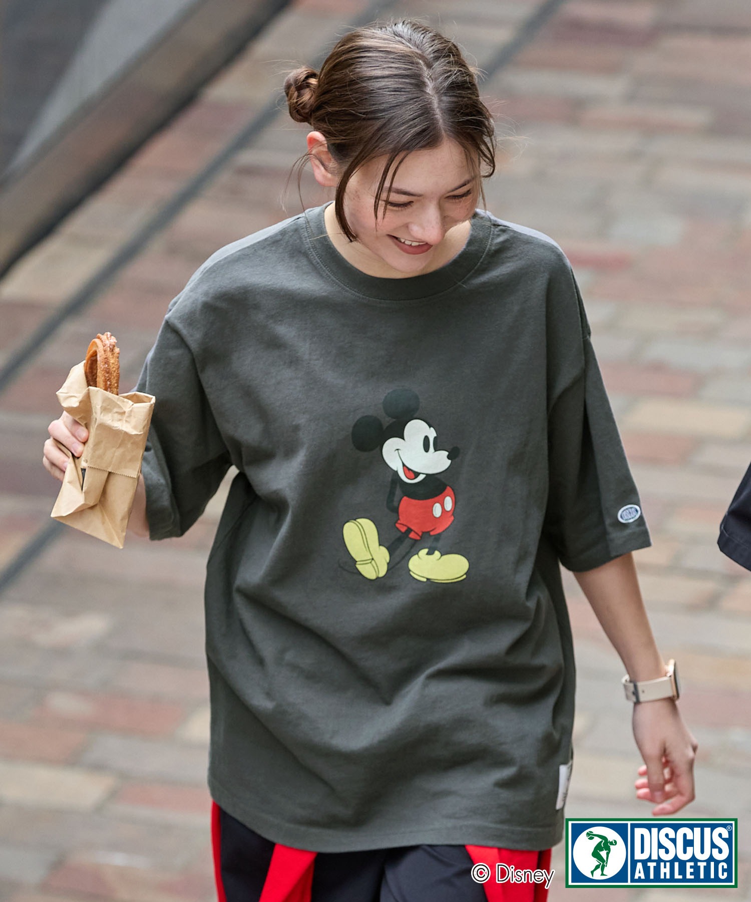 90s ディスカスアスレチック　ディズニー　古着　Tシャツ　プリント　アメコミ DISCUS ATHLETIC×Disney】コラボ ミッキーマウスレトロ