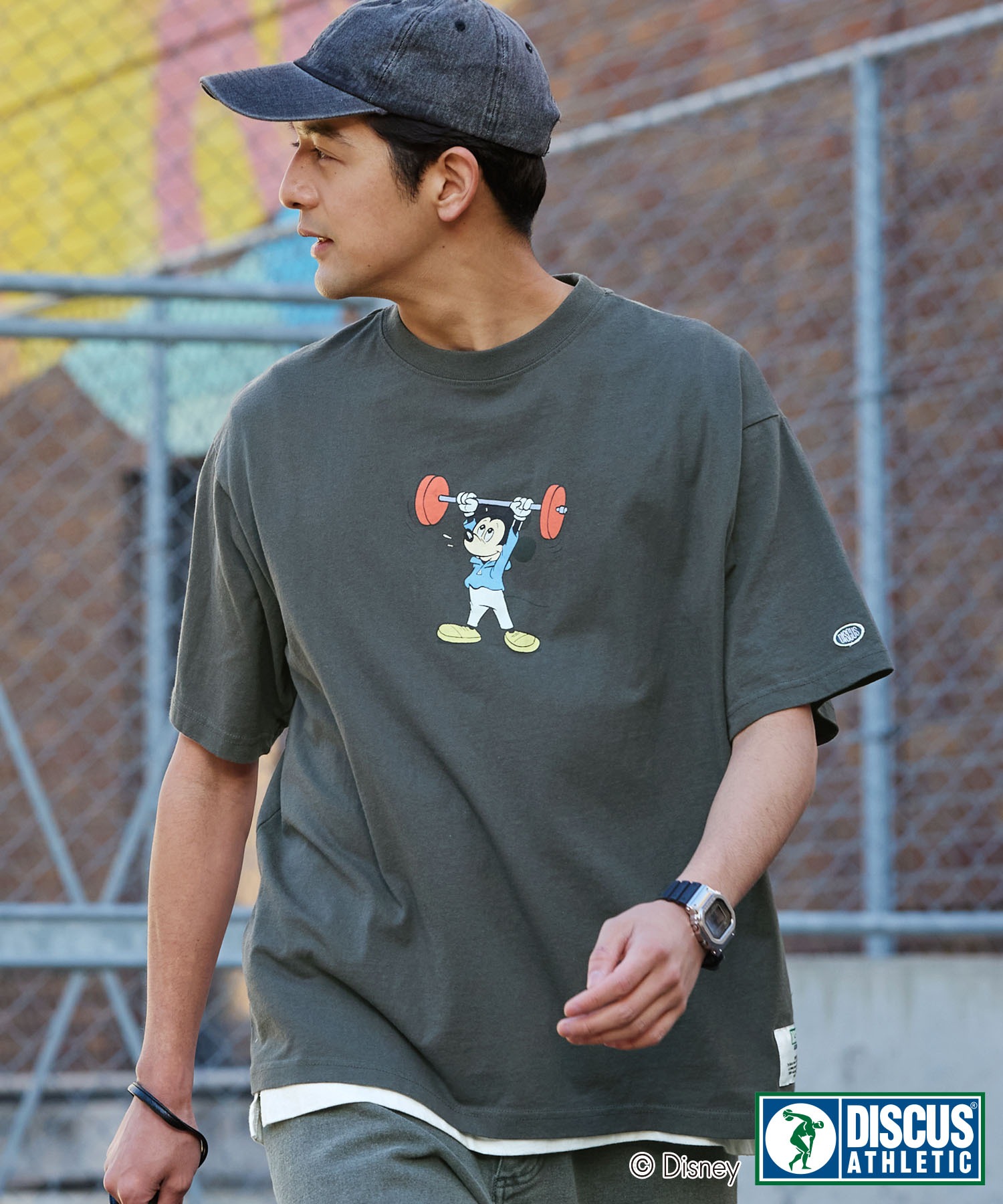 90s ディスカスアスレチック　ディズニー　古着　Tシャツ　プリント　アメコミ DISCUS ATHLETIC×Disney】コラボ ミッキーマウスレトロ