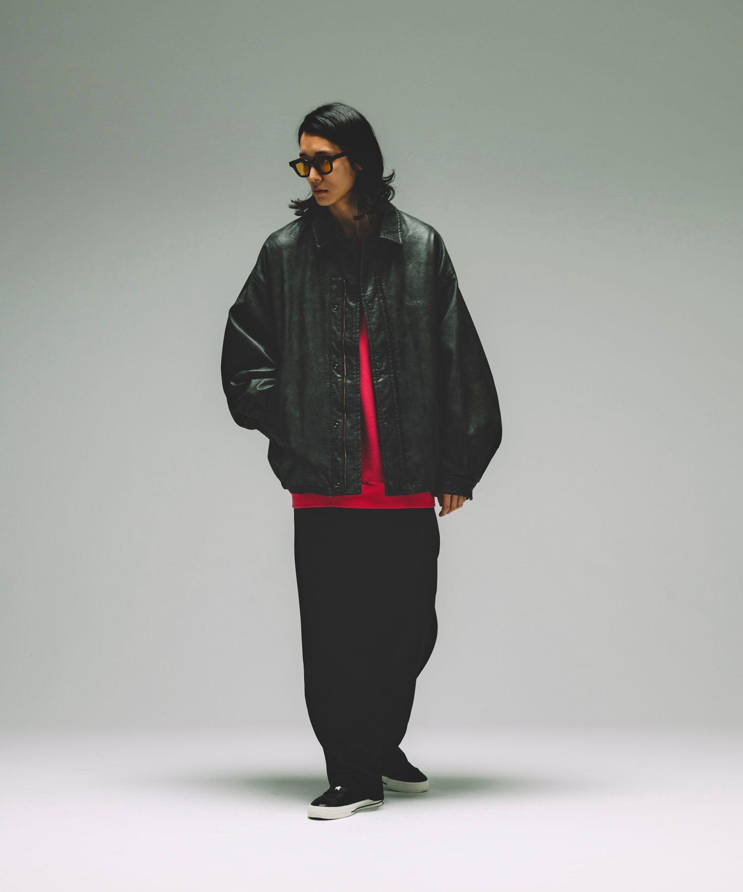 NAUTICA/ノーティカ Faded Vegan Leather Blouson/フェイディッド