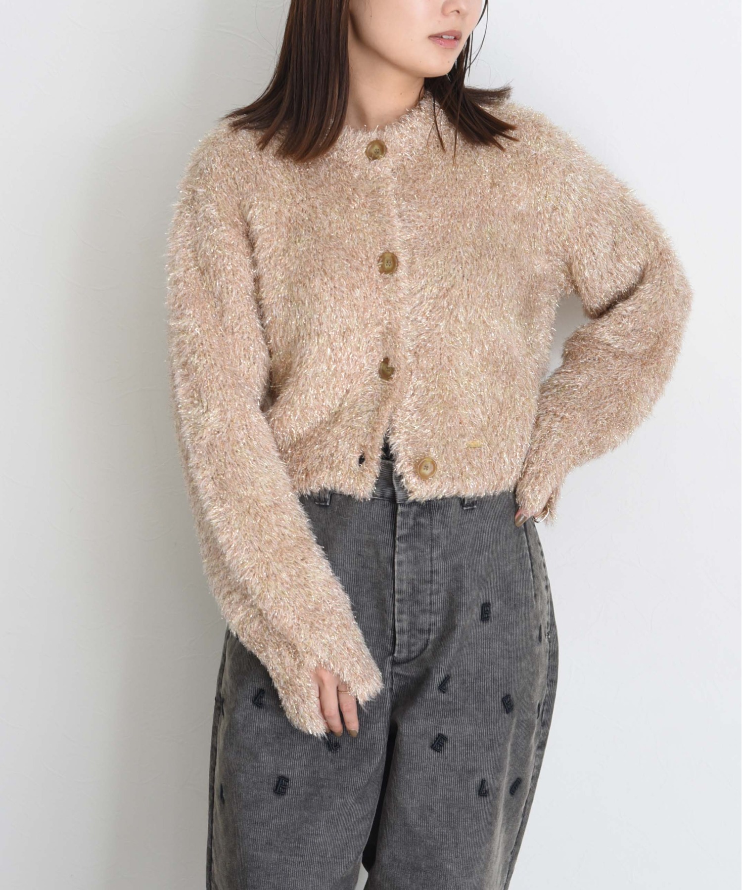 Eimee Law エイミーロウ　ヤーンショートカーディガン Eimee Law（エイミーロウ）の「シアーローンショートカーディガン