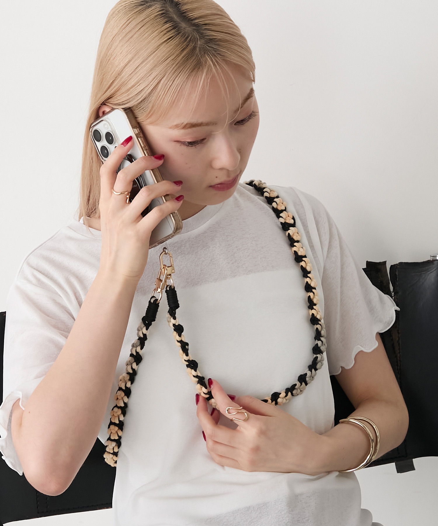forksy.】カラーマクラメ スマホロングストラップ forksy.│MONO-MART