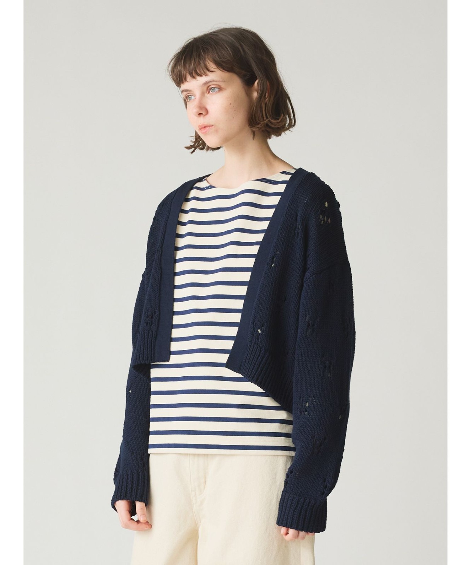 みたさん MidiUmi オープンワークニットカーディガン