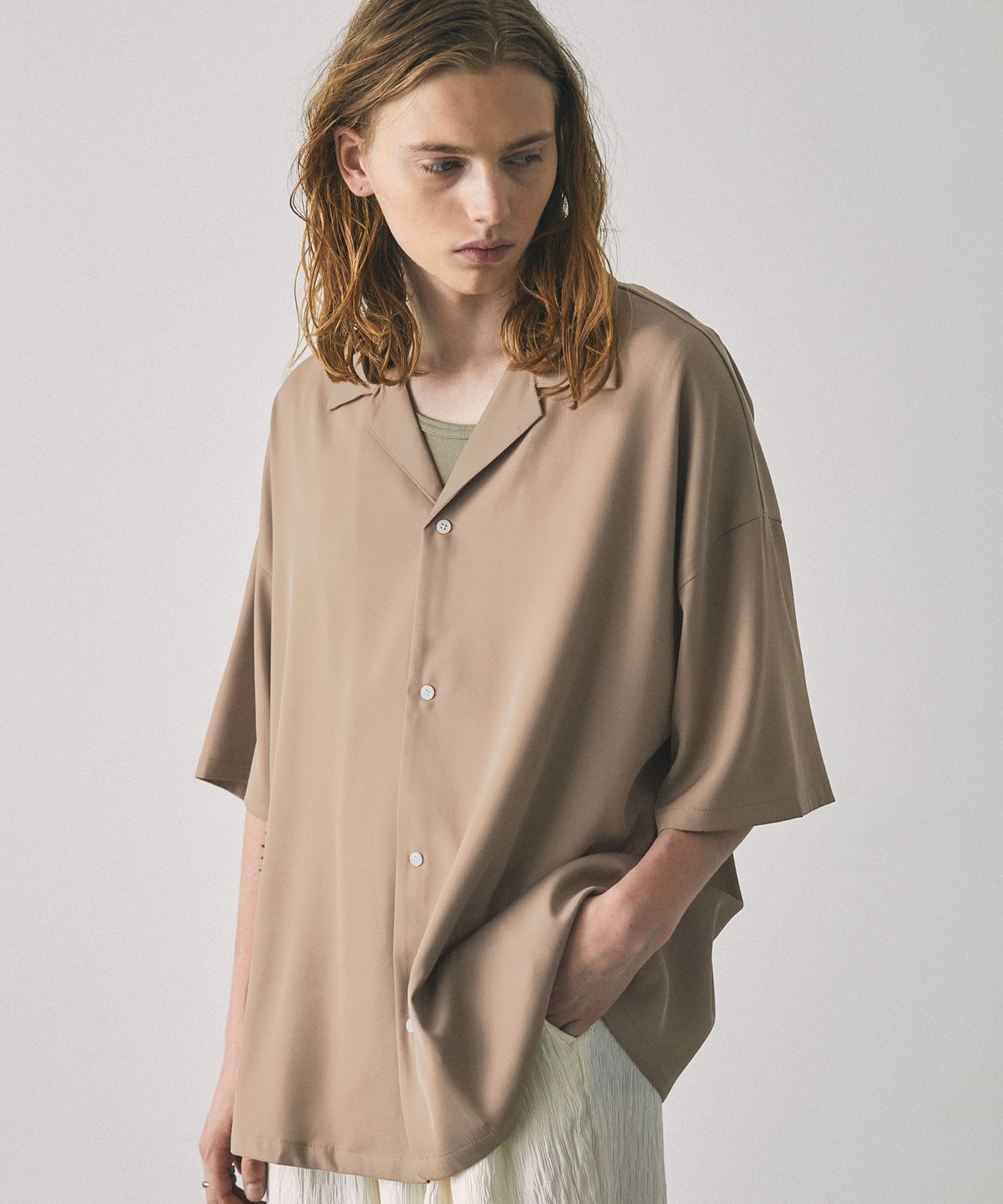 ルーズオーバーオープンカラーマルチパターンS/Sシャツ EMMA CLOTHES 