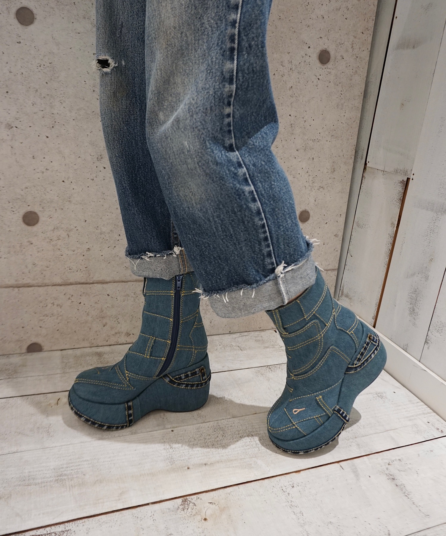 希少品❗Jeffrey Campbell ジェフリーキャンベル デニムスニーカー ...