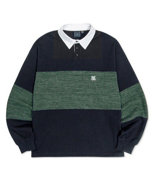 [ROMANTIC CROWN]★韓国大人気★RECENT LOGO KNIT POLO ROMANTIC CROWN(ロマンティック クラウン) ポロシャツ(メンズ