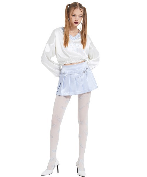 A'GEM/9 × .kom『CRANK/クランク』SATIN CHAIN TENNIS SKIRT