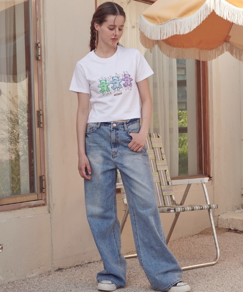A'GEM/9 × .kom『ambler/エムブラー』3カラークマ TEE 半袖カットソー