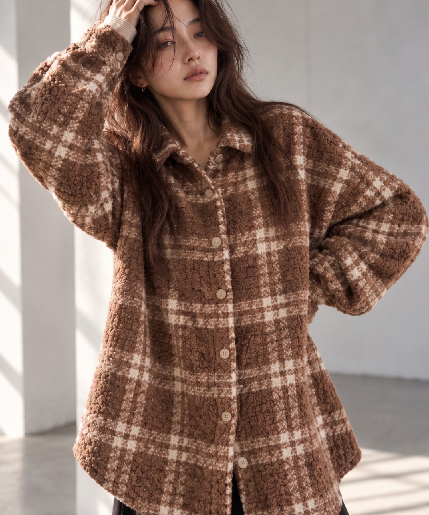 モデル身長：158cm
着用サイズ：FREE