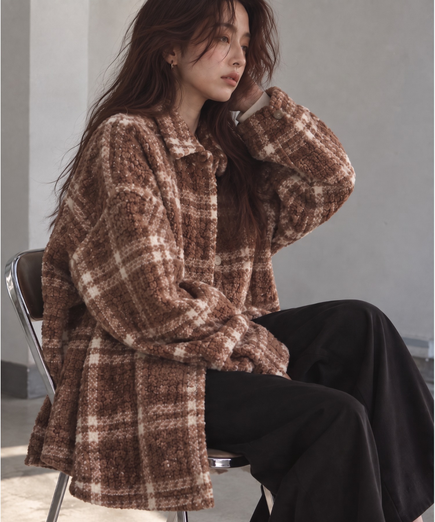 モデル身長：158cm
着用サイズ：FREE