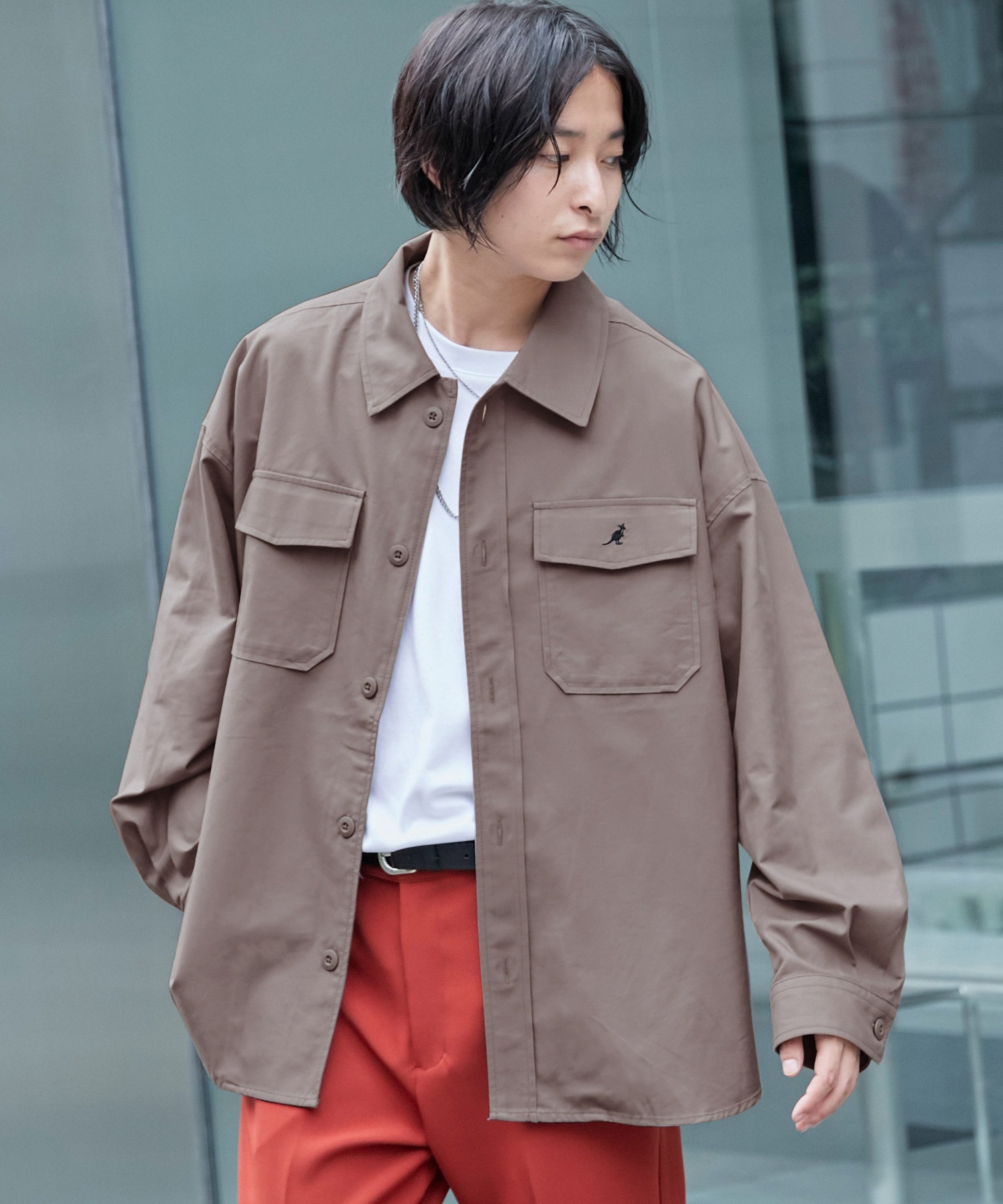 KANGOL/カンゴール 別注 オーバーサイズ ツイル CPO シャツ シャツジャケット/レギュラカラーシャツ