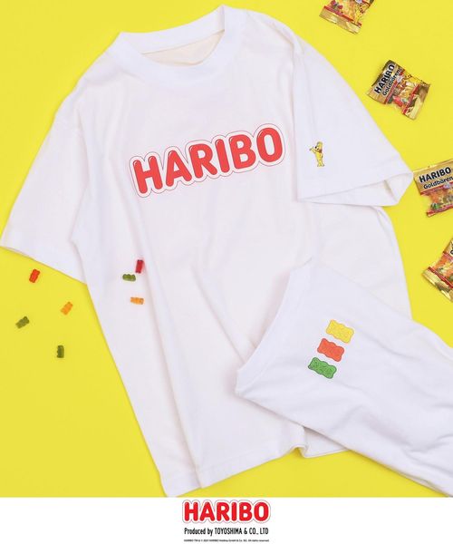 coen コーエン 【ユニセックス】HARIBO(ハリボー)別注プリント半袖Tシャツ オフホワイト