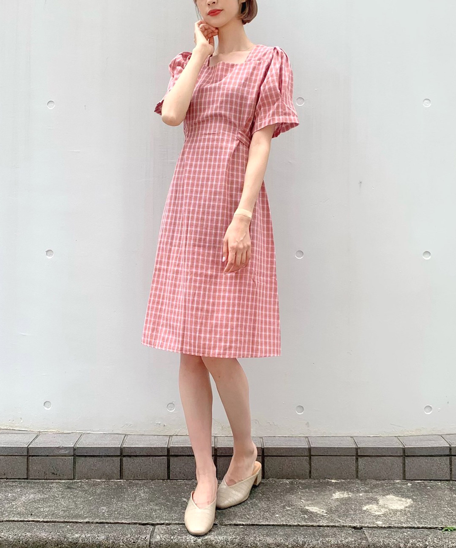 Titty Co Petit チェックタックミディワンピース Titty Co Petit Titty Co Online Store ティティーアンドコーオンラインストア