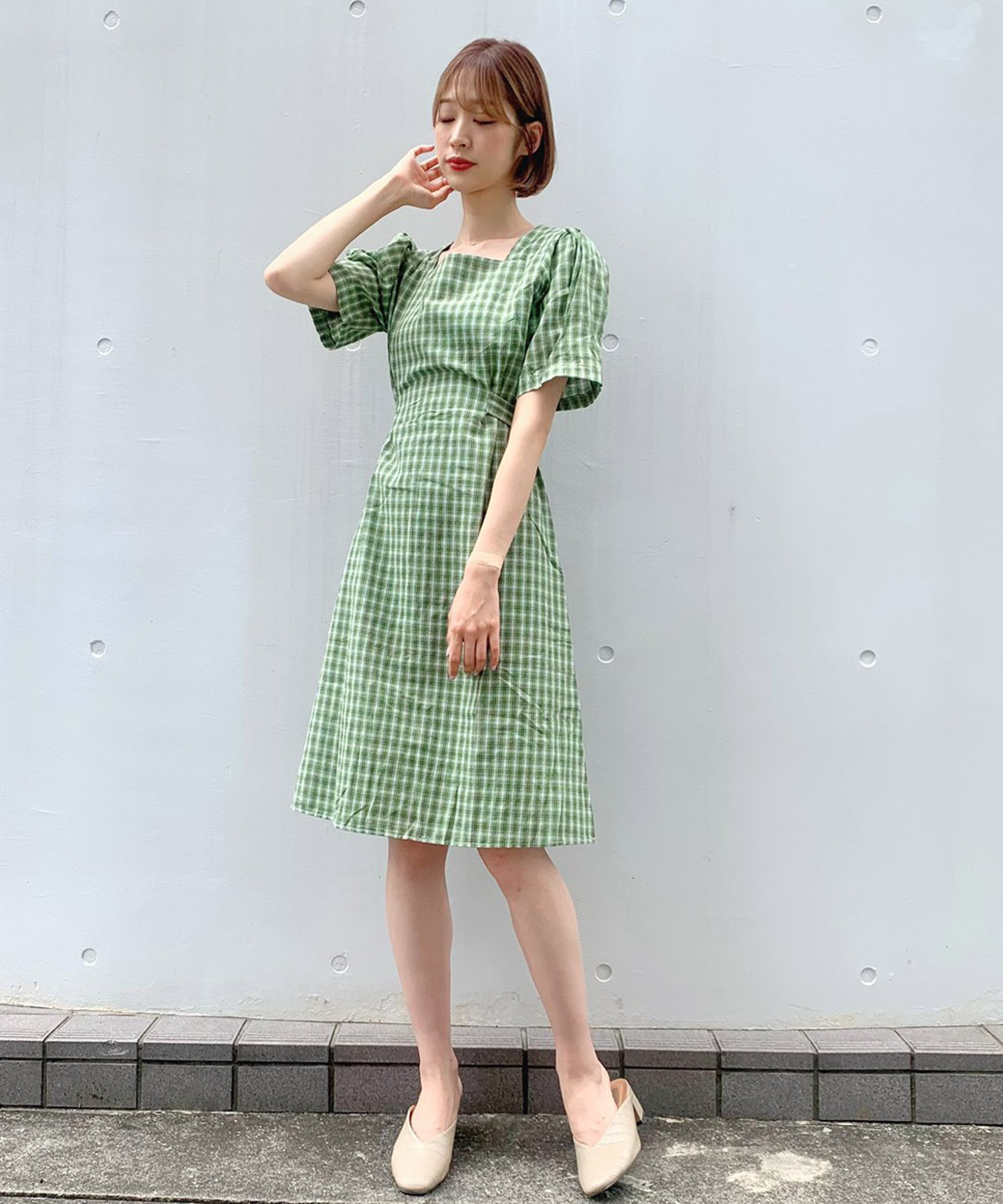 Titty Co Petit チェックタックミディワンピース Titty Co Petit Titty Co Online Store ティティーアンドコーオンラインストア