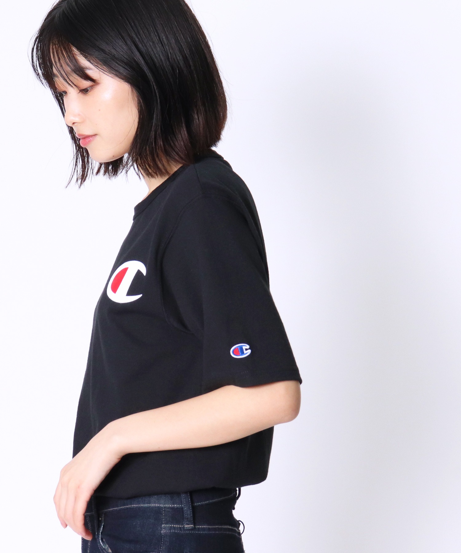 Champion チャンピオン レディースオーバー サイズ ビッグロゴ 半袖 Tシャツ Heritage Tee Ink Graphics C Logo Salle De Bal Salle De Bal The Barefoot Online サルデバル ザベアフット オンライン