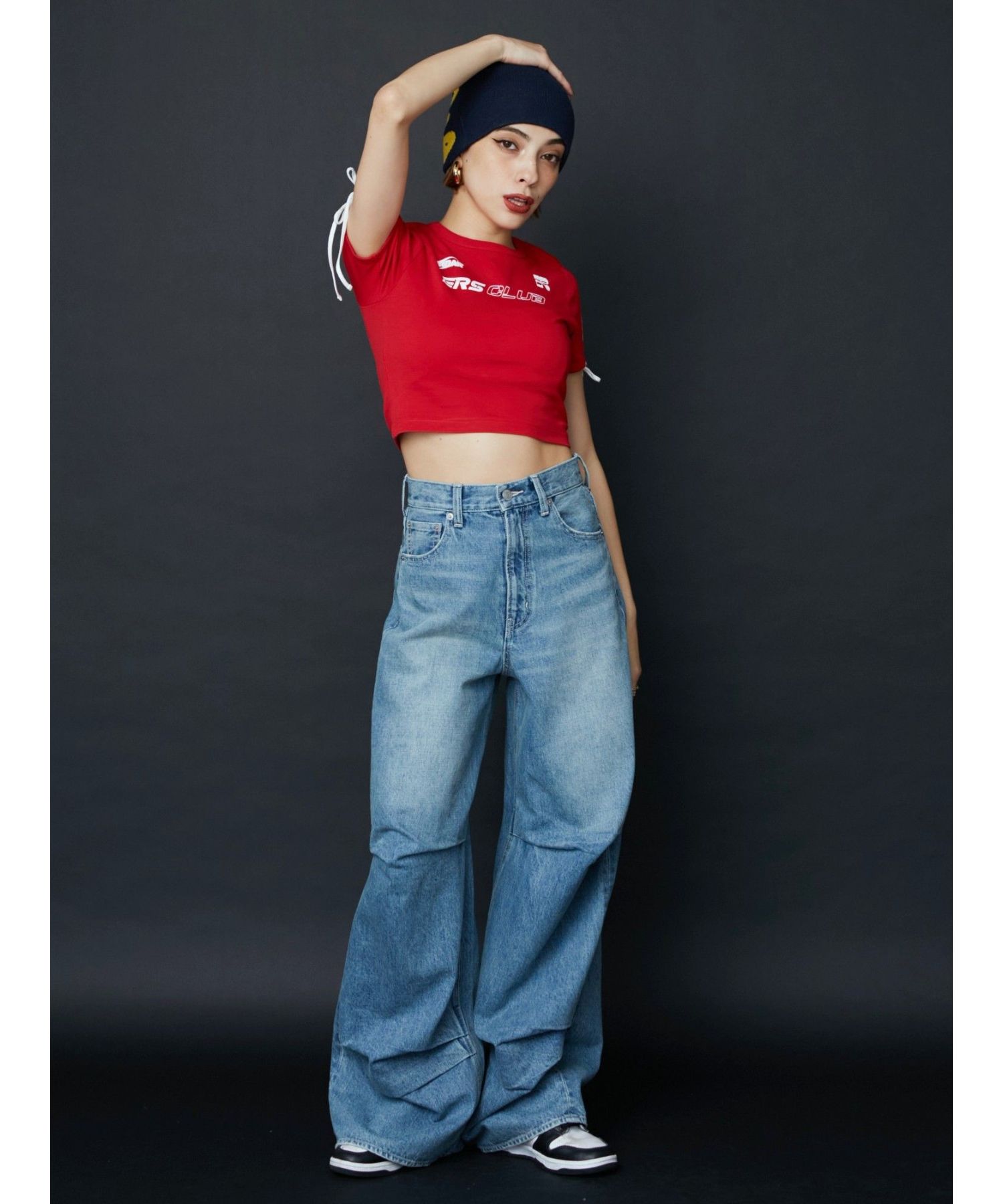 ニータックワイドデニムパンツ