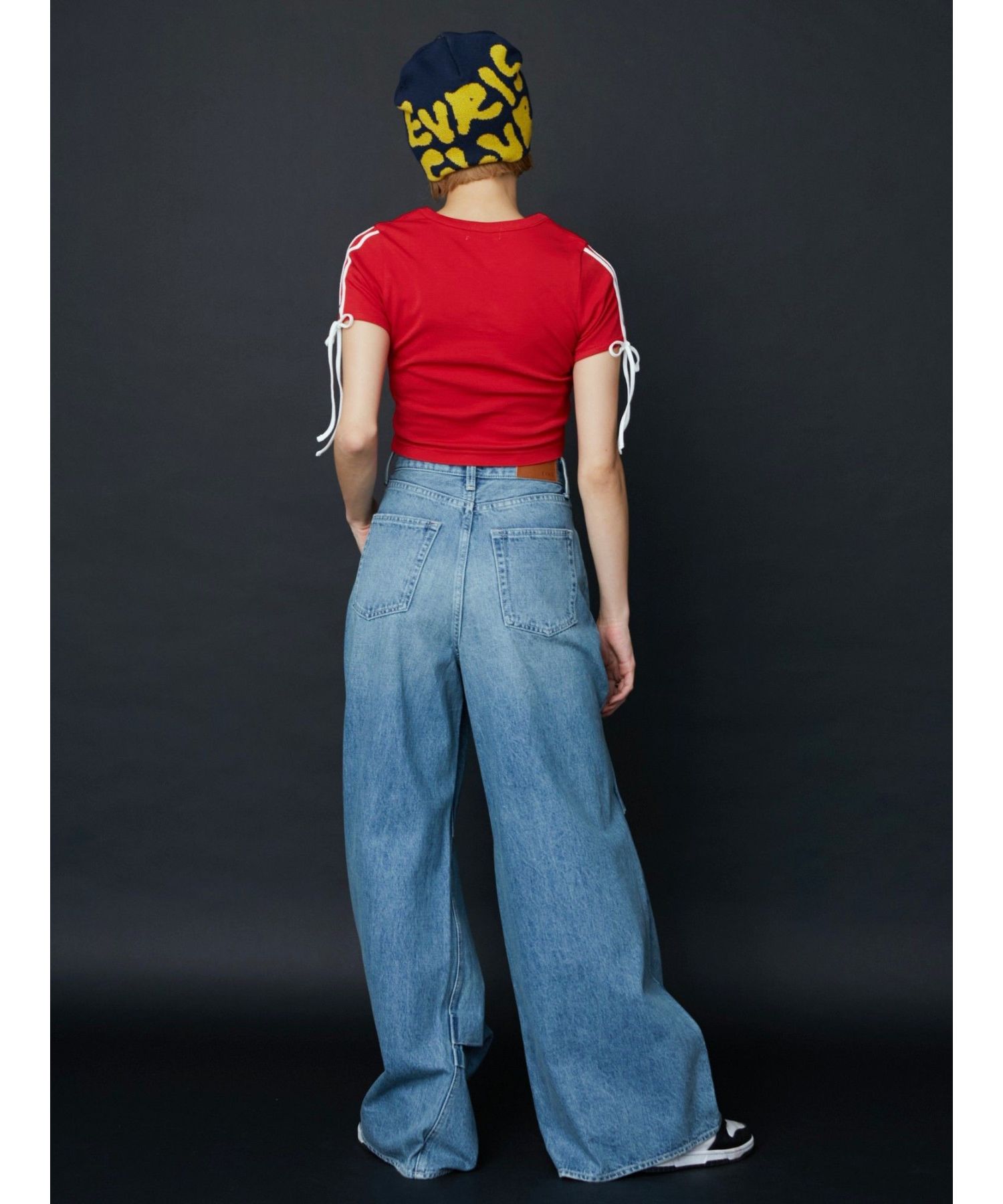 ニータックワイドデニムパンツ