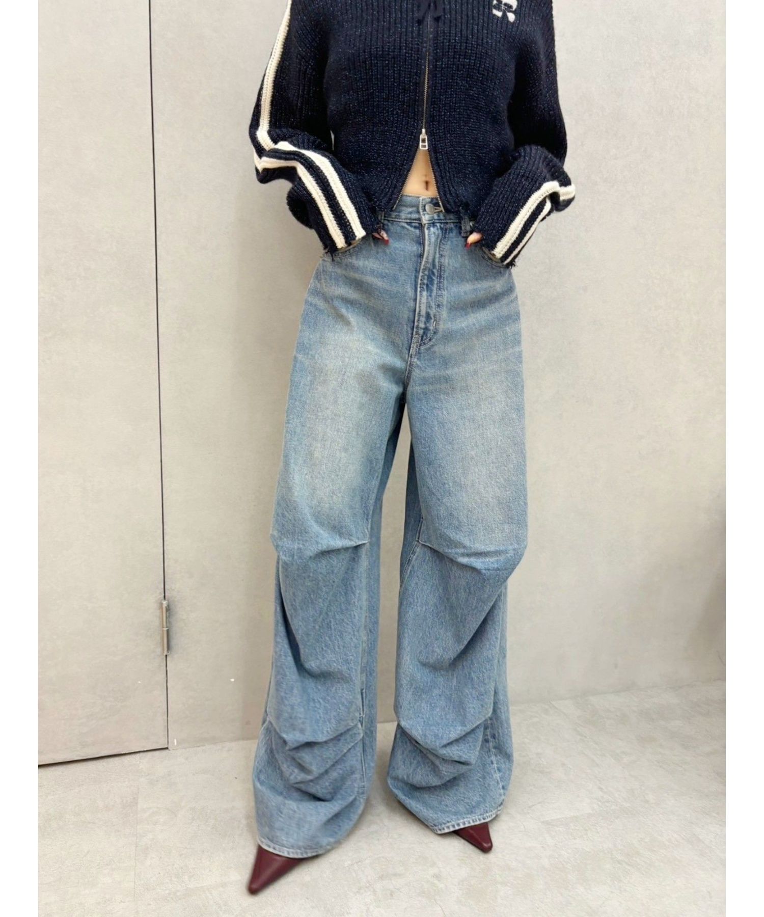 ニータックワイドデニムパンツ