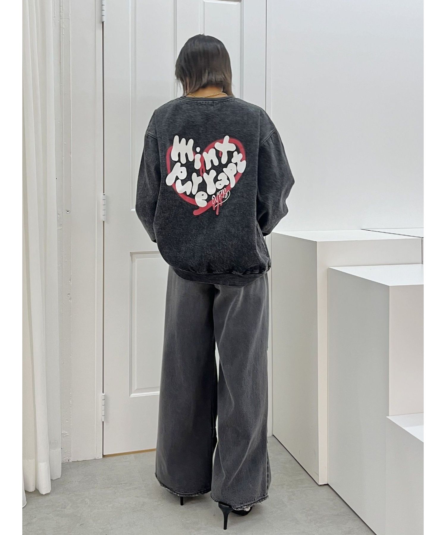 ニータックワイドデニムパンツ