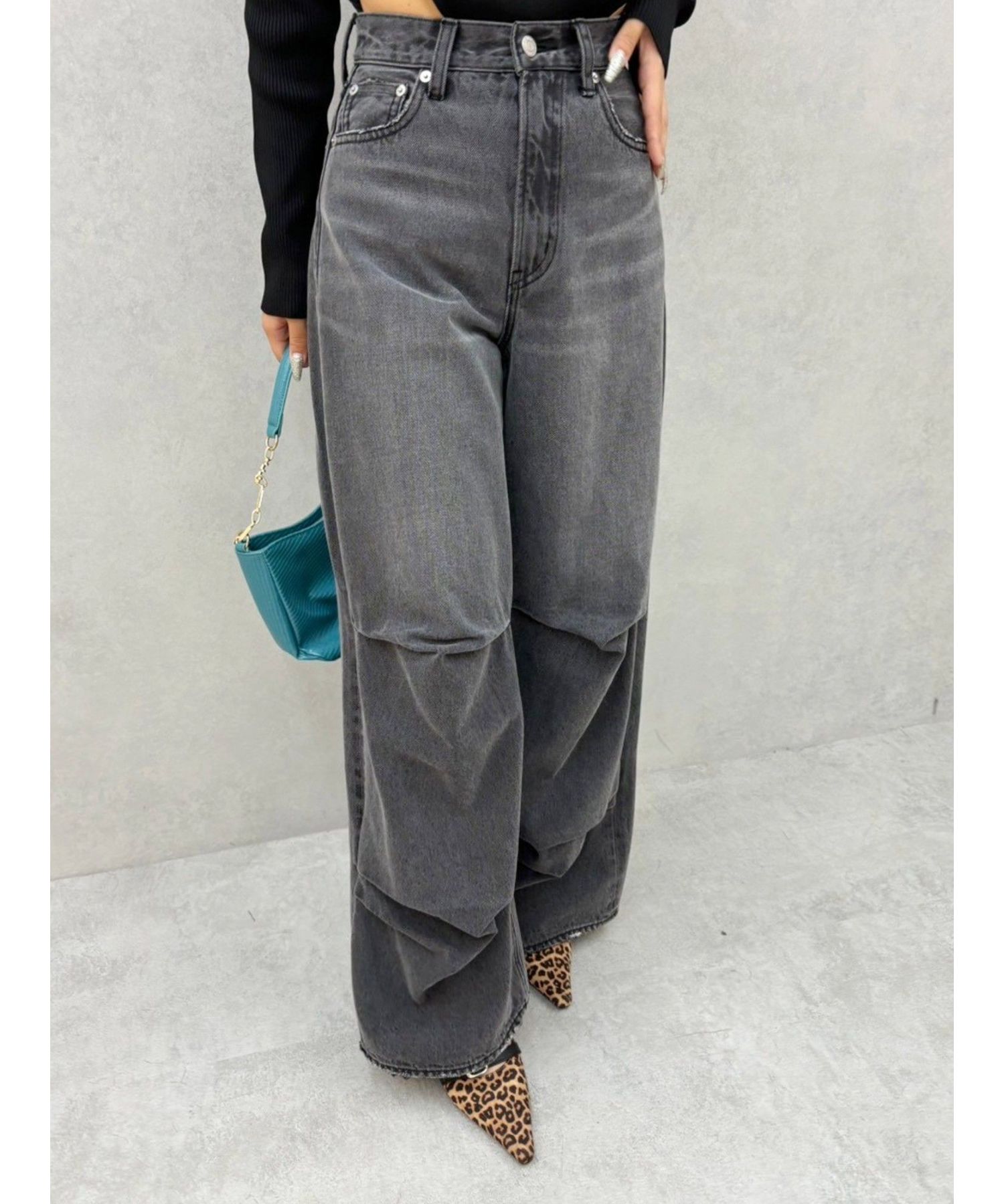 ニータックワイドデニムパンツ