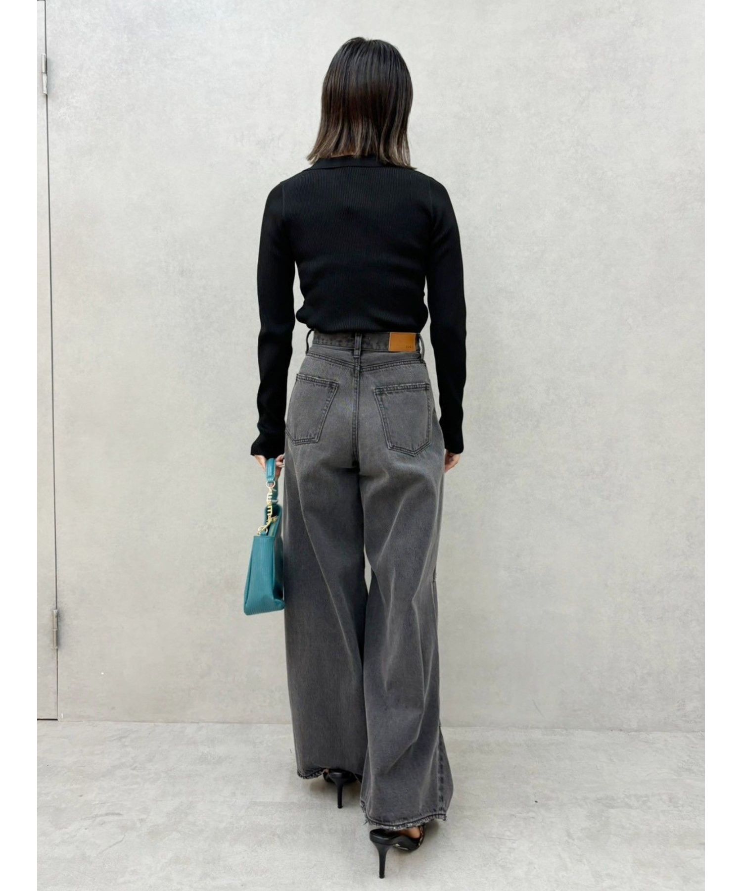 ニータックワイドデニムパンツ