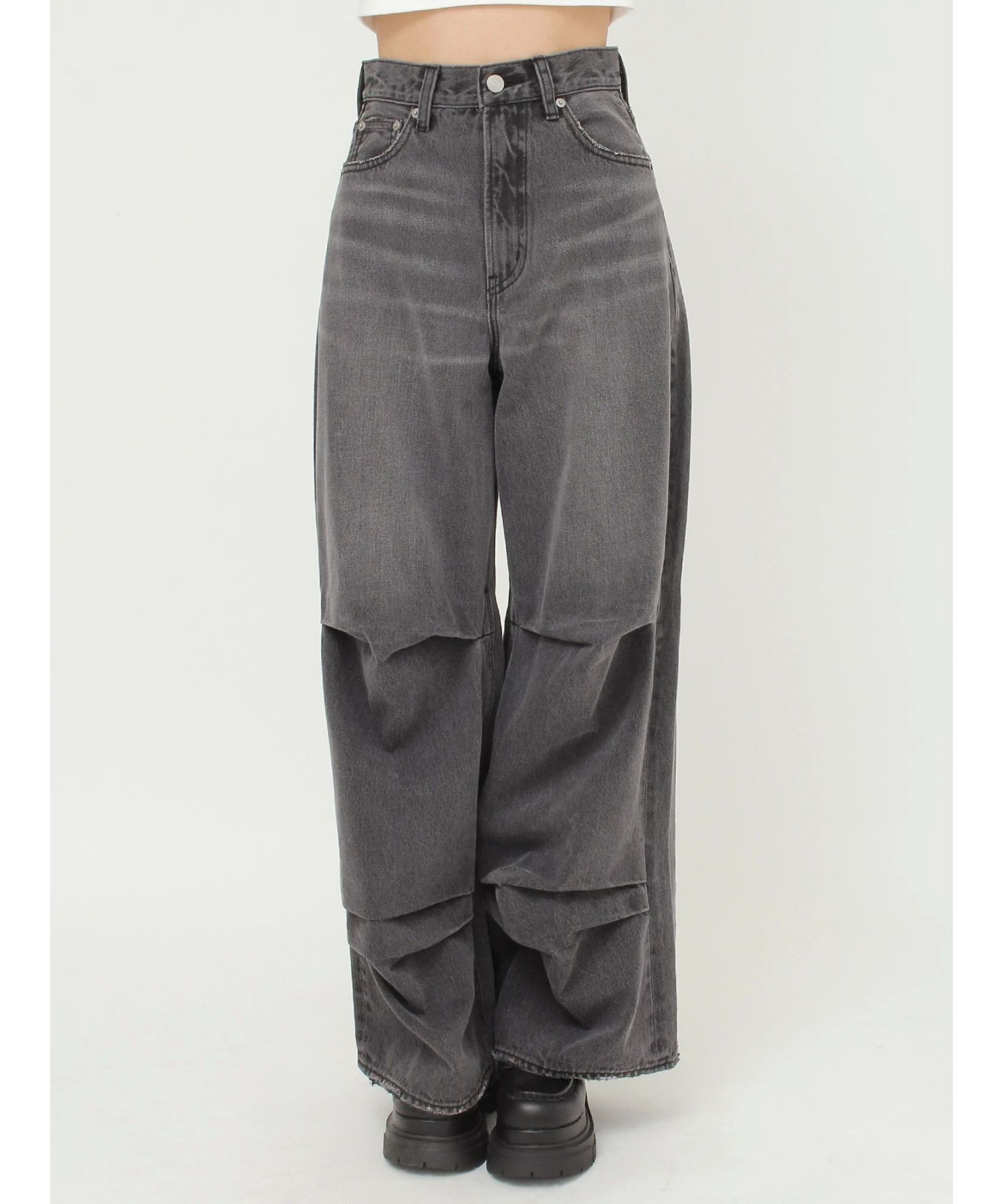 ニータックワイドデニムパンツ