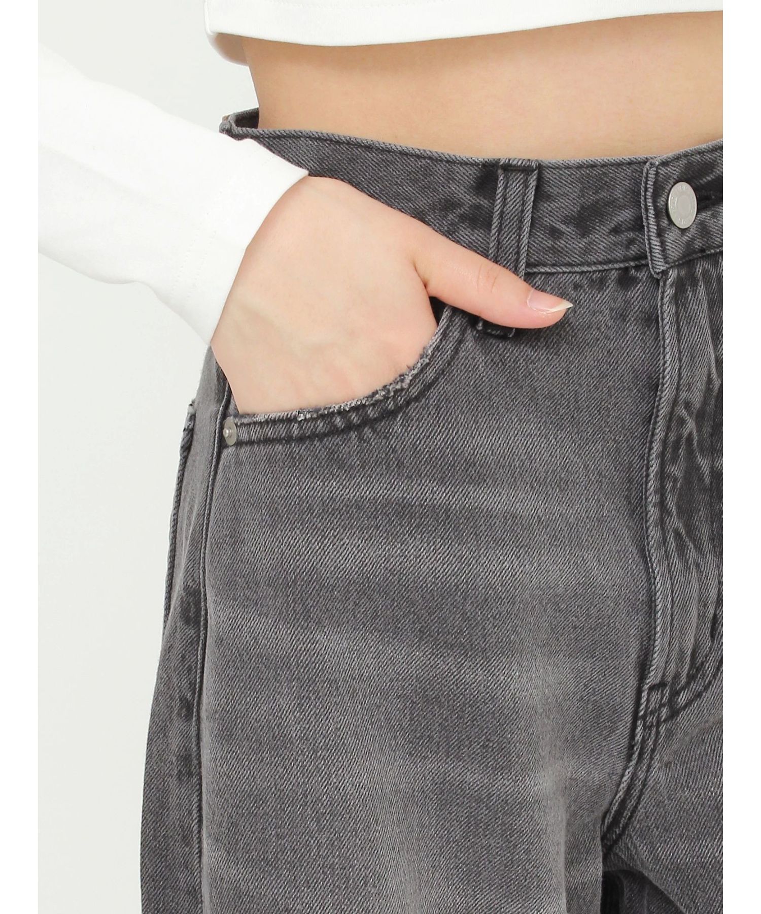 ニータックワイドデニムパンツ