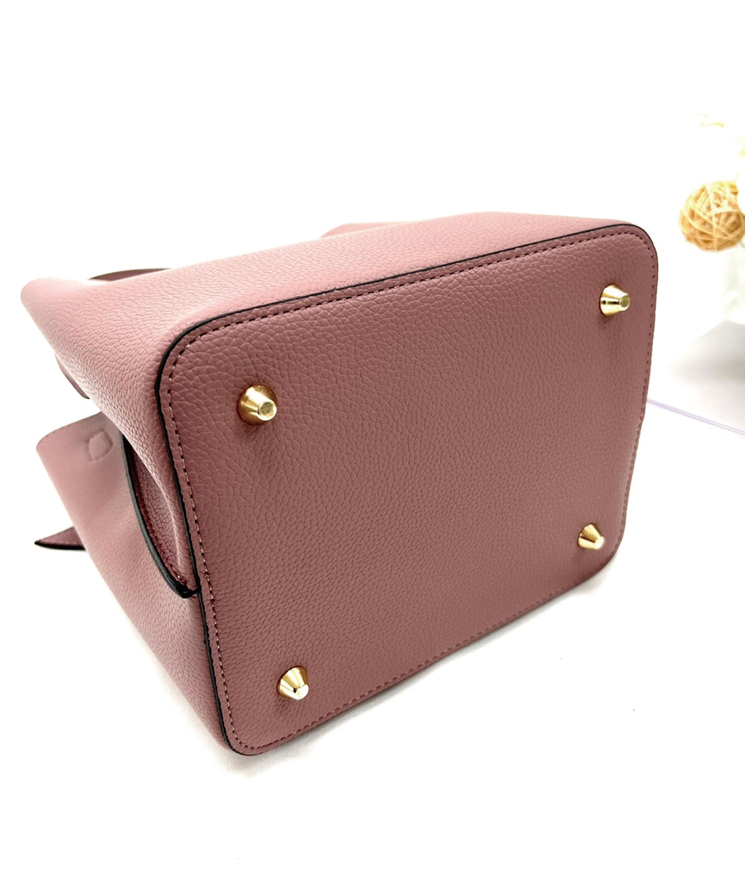 リボン付ワンハンドル2wayスクエアバッグ