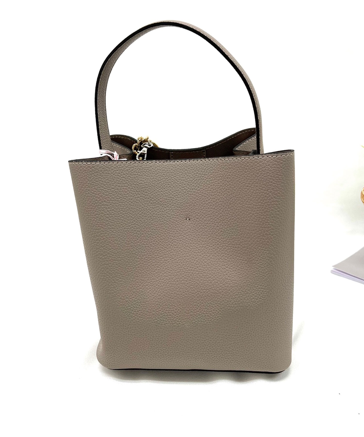 リボン付ワンハンドル2wayスクエアバッグ